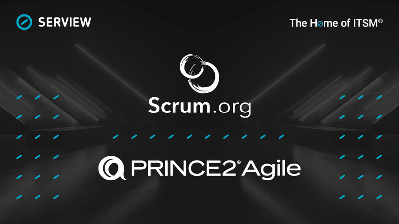 Grafik Gut zu Wissen Scrum.org & PRINCE2 Agile Logo